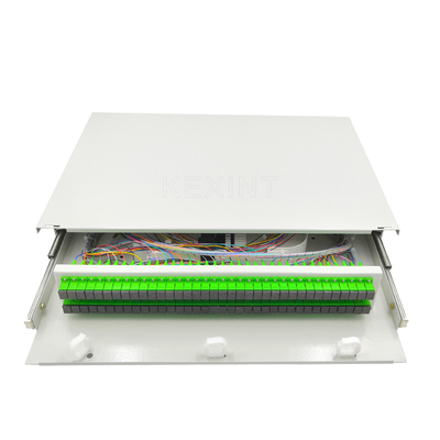 O SC LC 72 da montagem em rack do painel de distribuição 4U da fibra ótica de KEXINT move o painel da fibra de ODF
