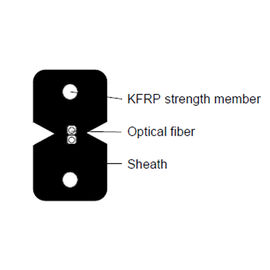 Tamanho da cor branca do preto do cabo GJXFH 1G657A2 da rede da fibra ótica de KFRP multi