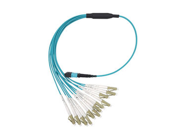 Estoire a fêmea do cabo de remendo de MTP MPO 6 ao tipo azul da fibra LSZH de DX LC 12 de B
