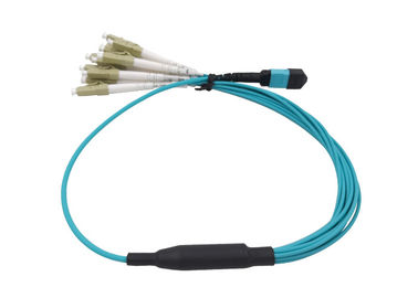 Estoire a fêmea do cabo de remendo de MTP MPO 6 ao tipo azul da fibra LSZH de DX LC 12 de B