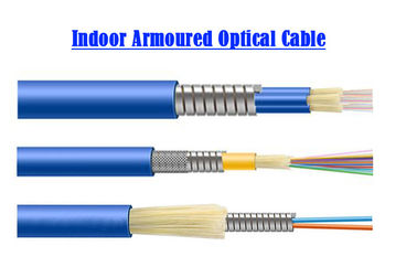 1 ~ 24 tubos blindados SOS da sala de computador 0,9 do cabo de fibra ótica do único modo do núcleo internos