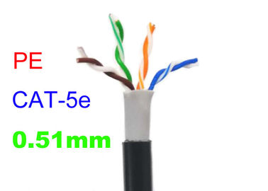 O cabo de cobre impermeável exterior do PE Cat5e, protegeu a alta velocidade de Lan Cable UTP 24AWG