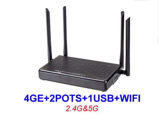 Potenciômetros duplos WIFI 2.4G 5G 1 USB EPON XPON ONU KEXINT do equipamento HGU 4GE 2 de Ftth ONU da faixa