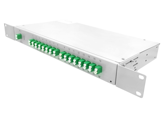 1U divisor do PLC da fibra ótica da manutenção programada do × 32 da montagem em rack 1 19 polegadas conector de LC/APC