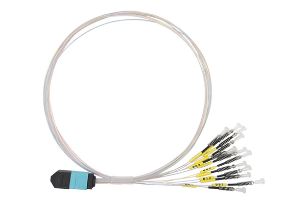40G MTP MPO ao cabo de fibra ótica multimodo desencapado USCONEC do cabo de remendo da virola OM3 do LC