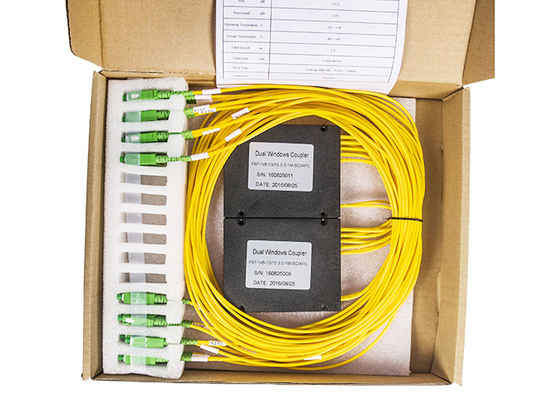 Divisor 1310 do WDM de Opticl da fibra das telecomunicações do CCTV de FBT 1×5 1550 50/50 de conector de SC/APC