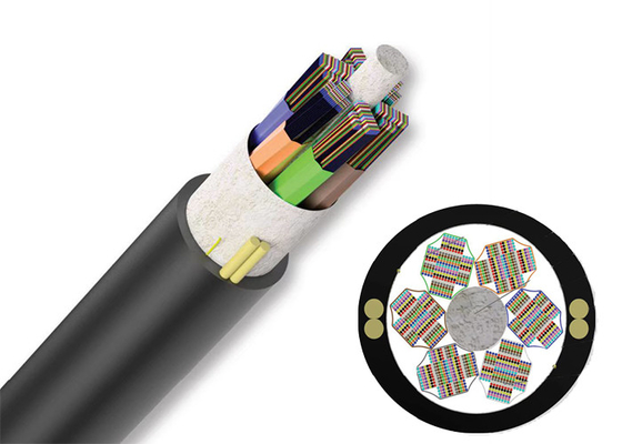 Núcleos blindados GYFDTZY Corning do cabo elétrico 864 da fibra ótica não metálica da fita