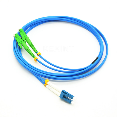 Do cabo blindado do remendo da fibra ótica de FTTH E2000 APC-LC UPC manutenção programada frente e verso simples milímetro