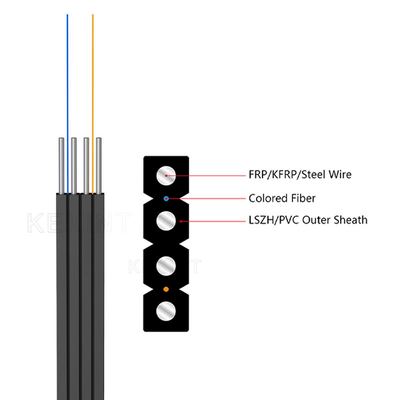 Cabo drop de fibra óptica KEXINT FTTH GJSPXH cabo borboleta paralelo simétrico