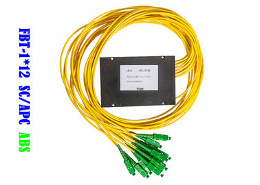 SC ótico APC 1310 do acoplador do WDM da fibra de FBT 1×12 1550 divisores 50/50 ABS 1*12