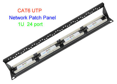 1U 19 painel de remendo portuário da rede de Lan Cable 2U CAT5E CAT6 24 do cobre de UTP da polegada 48 RJ45