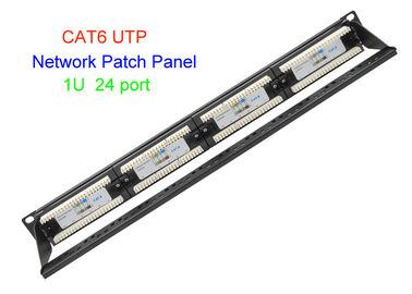 1U 19 painel de remendo portuário da rede de Lan Cable 2U CAT5E CAT6 24 do cobre de UTP da polegada 48 RJ45