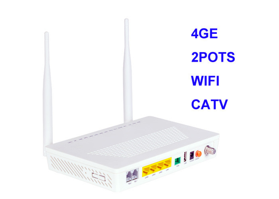 Pilha IPv4 e IPv6 dupla do apoio do gigabit GEPON ONU 1 USB 4GE 2POTS WIFI CATV dos ethernet 4