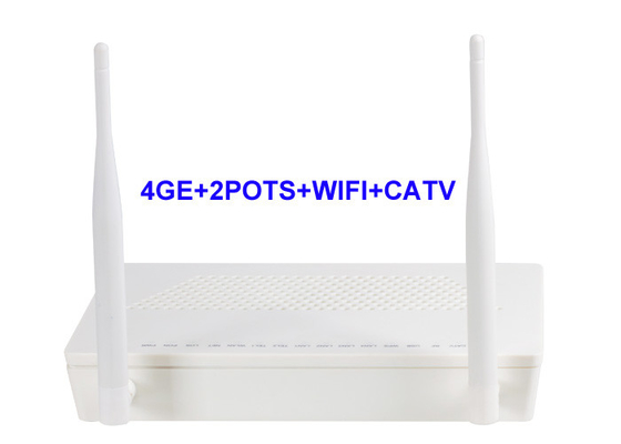 Pilha IPv4 e IPv6 dupla do apoio do gigabit GEPON ONU 1 USB 4GE 2POTS WIFI CATV dos ethernet 4